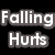 Animated sequence showing stick figure falling from brown platform with text 'Falling Hurts' and 'Ouch!' on black backgrounds.