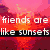 Four- with text overlays: sunset gradient, abstract purple/black shapes, silhouettes on blue background, and golden light rays