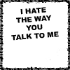 20 white square with black text, each displaying a distinct phrase about hating various behaviors or traits in a relationship