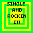 Four identical pixelated squares with green and yellow borders display "SINGLE AND ROCKIN IT!" text in black, arranged in a