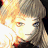 Pixelated image of a person with light brown hair and red lips, next to stylized text on black background.