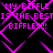 Pixelated text repeats 'MY BIFFLE IS THE BESTIS THE BEST BIFFLE!!!' over a black background with pink diamond-shaped patterns.