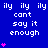 Blue background with repeated white text 'ily cant say it enough' and pink heart symbols in a pattern