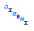 Two static images display a diagonal arrangement of stylized letters and shapes in blue tones on white backgrounds.