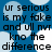 Blue background with white cloud shapes and black text reading 'ur serious is my fake and ull nvr kno the difference' in a pixelated font.