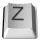 Two grayscale button-like shapes with a bold Z character on each, side-by-side against a light gray background.