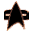 Animated contact sheet of six 32x32 pixel AIM buddy icons featuring a black star and five human faces with varying expressions on brown backgrounds.