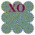 A static icon with a teal floral pattern background and red text displaying 'NO' in the top-left section.