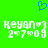 Green background with blue pixelated heart icon above white pixelated text reading 'Keyan' and '2-7-09' in two identical side-by-side arrangements.
