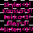 A static image displays repeated pink text on a black and white checkered background, with no visible animation or motion changes.