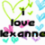 Pixelated icon with green heart outline, pink and black text reading 'I love you', surrounded by blue, teal, purple hearts on white background.