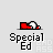 Animated pixel art sequence of a red-clad figure with white hair performing various poses and actions beneath 'Special Ed' text.
