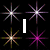 Animated icon with four starbursts, a vertical white bar, and 'YOU' text over colorful abstract background on left; hearts float against dark striped backdrop on right.