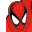 Spider-Man head icons in varying red and gray tones with white eye lenses, arranged in and