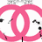 Pink interlocking CC logo with black text elements and scattered pixelated shapes on white background.