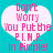 Two identical heart-shaped icons with pink text on a cyan background, each displaying 'Don't Worry You Put the R.I.M.P. In Pimple!' in pixelated font.