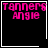 Four display 'Tanners Angle' in pink pixelated text on black backgrounds with white borders; two include small white symbols