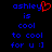 Blue pixelated text on black background with red heart symbol replacing 'y' in 'ashley' on left side, identical text on right side.