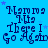 Blue background with repeated dark blue text "Nana Nia There I Go Again" and small purple stars, arranged in a pattern