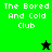 Green and black pixelated with 'The Bored And Cold Club' text, featuring a black star on green background and a green star on black background