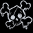 Pixelated white skull and crossbones icon with green text reading 'Oy! Come On Why Is The Rum Always Gone!' on black background.