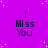 Purple background with white dots and repeated text "I Miss You" in black pixelated font across multiple