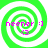 Four identical green and white spiral patterns with pink text 'neener :]' and a small 'G' below it, arranged in a on a solid background
