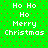 Green background with red dots, white text reading "Ho Ho Ho Merry Christmas" in two identical vertical