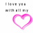 pink heart icons with text "I love you with all my" above each, showing subtle color variations across frames