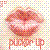 Pixelated static icon of a cartoon-style kissing couple with pink and red tones, set against a checkered background.