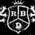 Animated icon displays a shield with 'RBD' and crown, group photo of five people on stage, text "I-Have-rbd-and-dulce", woman in white top outdoors, person on motorcycle.