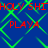 Blue background with green diamond-shaped pattern and red text repeating 'HOLY SHI' and 'PLAYA' in pixelated font