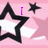 Pink background with black-outlined white stars and small black stars; purple text changes from 'I' to 'AM' to 'ROCKSTAR' across frames.