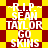 Yellow and maroon checkered background with repeated white text reading "~R.I.P.~ SEAN TAYLOR GO SKINS" in pixelated font.