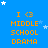 Blue background with white stars and repeated orange text reading "I <3 MIDDLE SCHOOL DRAMA" in a pattern