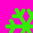 Four green snowflake-shaped icons on a bright pink background, each with distinct branch patterns.