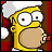 Pixelated Homer Simpson in Santa hat with mouth open, repeated in with 'HOMER' text below each, one empty