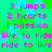 Pixelated text in bright pink on a green and cyan checkered background, repeating phrases across multiple