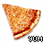 Four pixelated pizza slice icons arranged in a 2x2 grid with "YUM" text below each, showing subtle animation changes across frames.
