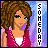 Pixelated character with brown curly hair in pink sleeveless top over white undershirt, shown across three with changing text and a heart symbol
