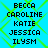 Pixelated text list on cyan background with green diamond pattern, showing names in two