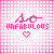 A 3x3 grid of identical pink pixel art icons featuring the text 'UNFABULOUS' with a heart symbol below, displayed on a light pink checkered background.