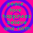 Four identical circular icons with concentric rings, each containing green text on a pink background.