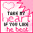 identical pink and white pixelated icons featuring the text "TAKE MY HEART IF YOU LIKE THE BEST" with heart symbols, arranged in a layout