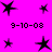 black star-shaped icons on a bright pink background with repeated date text below each section