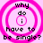 Four identical pink concentric circle patterns with black text reading 'why do i have to be single?' arranged in a on a light pink background