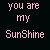 Animated pixel art with changing text and color variations on a black background, featuring repeated phrases like "you are my SunShine" and "you make me happy" in pink and yellow fonts