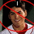 four showing a person in a white and red striped shirt with a black background, each overlaid with a red circle-and-slash symbol