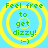 Four identical circular icons with yellow concentric rings on a light blue background, each containing green text and a smiley face.