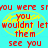 Pixelated red text on cyan background with yellow circular overlay, repeating 'you were sm you wouldnt let them see you' in multiple layers.